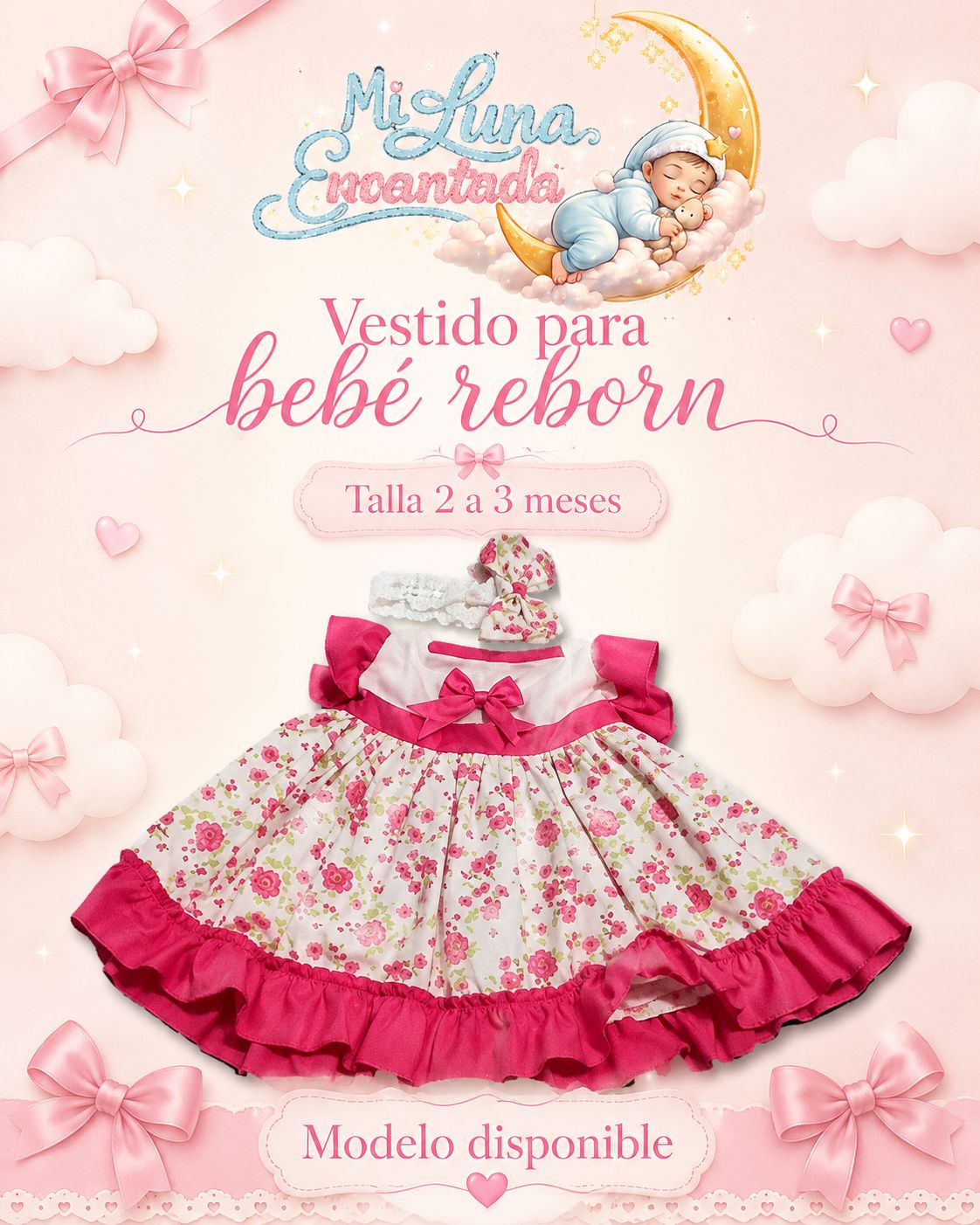 Vestido Rojo Premium 100% algodón 02 a 03 meses