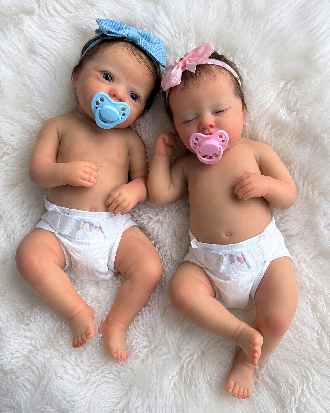Reborn Muñecos Gemelos  Pablo y Alice | Niño y Niña | 56cm | 3.400 Kg
