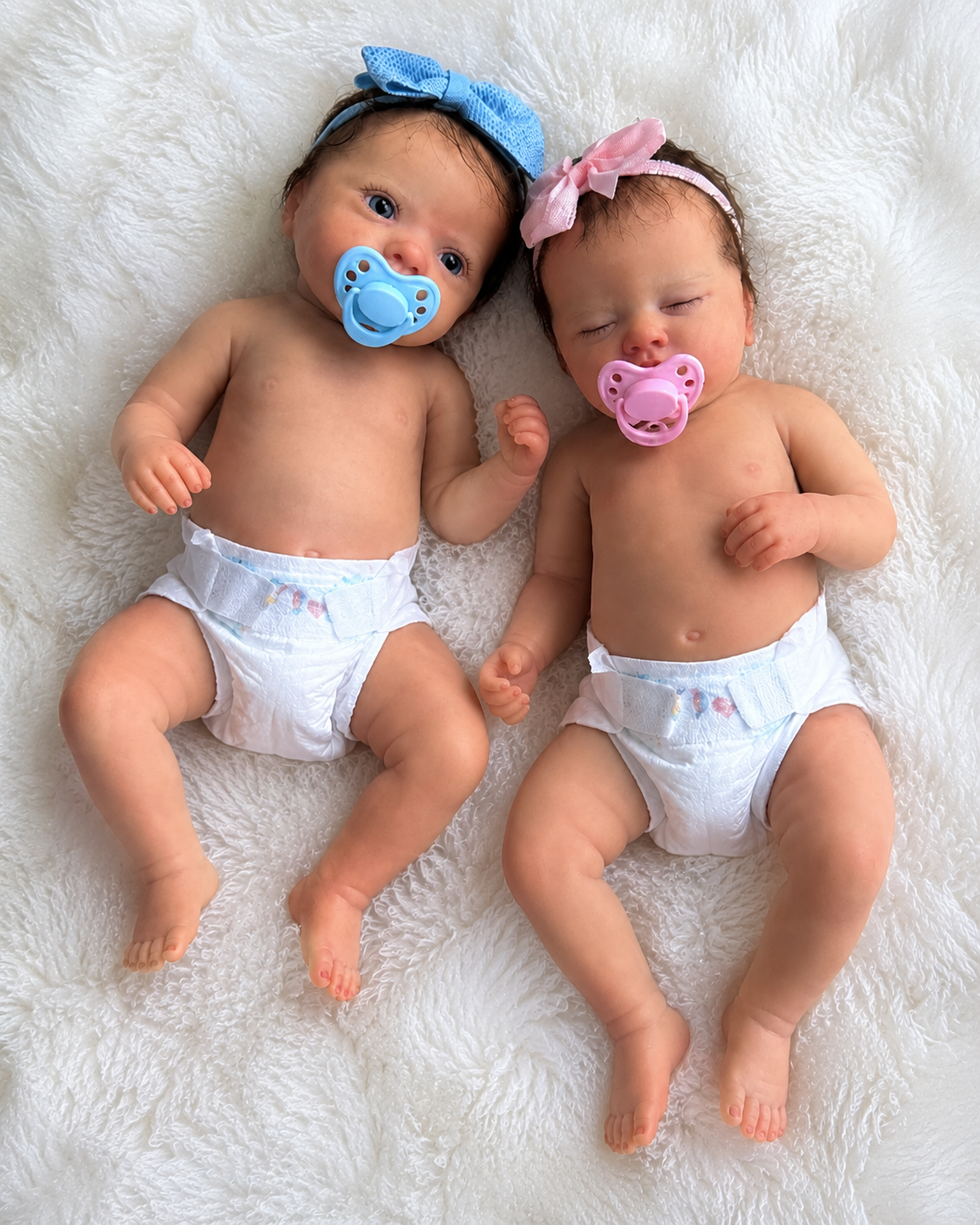 Reborn Muñecos Gemelos  Pablo y Alice | Niño y Niña | 56cm | 3.400 Kg